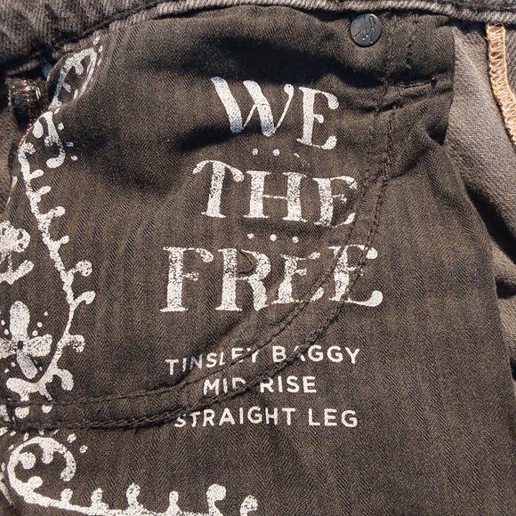 We the Free Tinsley Baggy High-Rise Straight Leg Black Jeans - 28 Good Condition - Picture 6 of 11